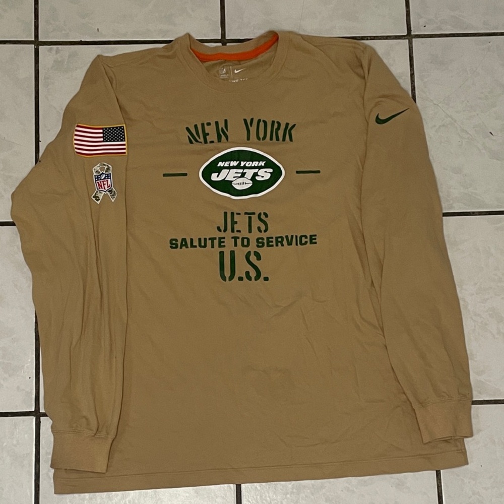 Nike Men's Tan New York Jets Salute to Service Long Sleeve Tee
